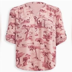 Disney Torrid Bambi Print Harper Georgette Pullover Blouse - Size 2